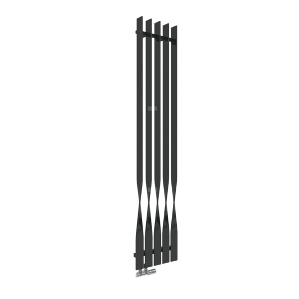 Grzejnik drabinkowy TERMA CYKLON V, podłączenie YL, wym. 1900 x 410 mm, kolor czarny jak kruk mat RAL9005, moc 832W
