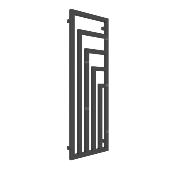 Grzejnik drabinkowy TERMA ANGUS V, podłączenie Y8, wym. 1300 x 440 mm, kolor czarny RAL9017, moc 557W