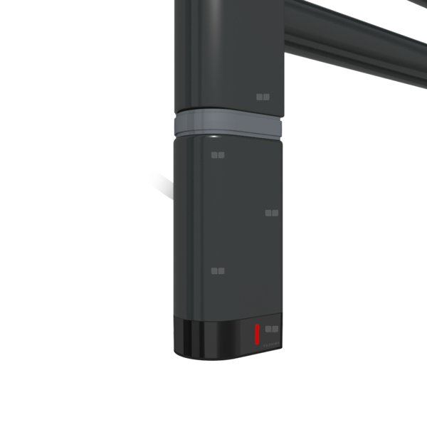 Grzałka TERMA ONE Profile D - lewy 600 W 360 mm, kolor czarny jak kruk, kabel prosty bez wtyczki z maskownicą [czarny 1,5 m]