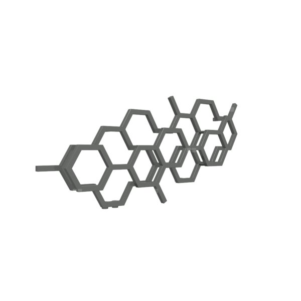 Grzejnik drabinkowy TERMA HEX, podłączenie YL, wym. 502 x 1126 mm, kolor szary średni RAL7010, moc 317W