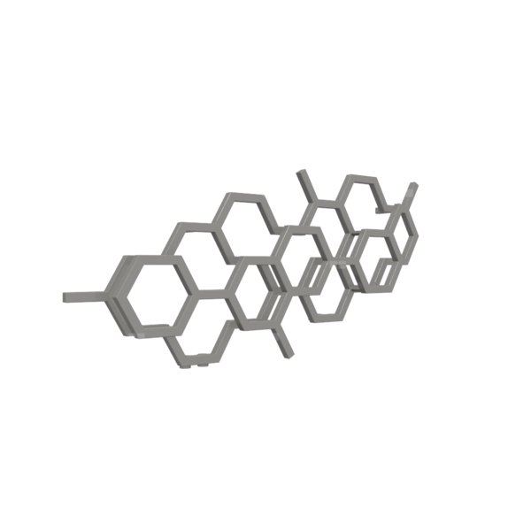 Grzejnik drabinkowy TERMA HEX, podłączenie YL, wym. 502 x 1126 mm, kolor ciemne aluminium metaliczny RAL9007, moc 317W