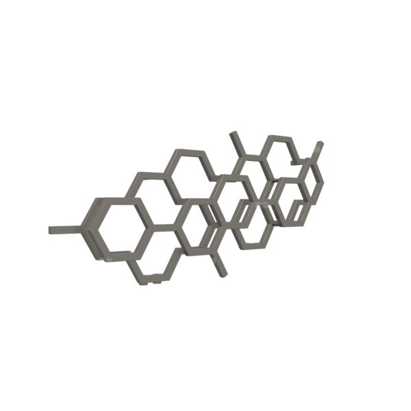 Grzejnik drabinkowy TERMA HEX, podłączenie YP, wym. 502 x 1126 mm, kolor błyszczący żwir, moc 317W