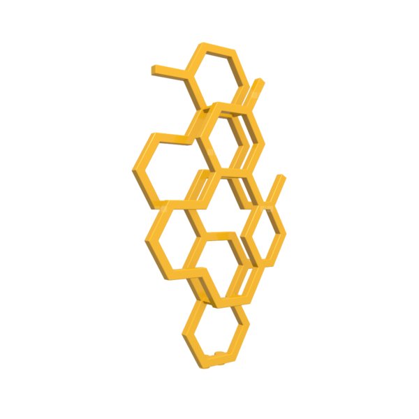 Grzejnik drabinkowy TERMA HEX, podłączenie ZX, wym. 821 x 486 mm, kolor żółty kadmowy RAL1021, moc 248W