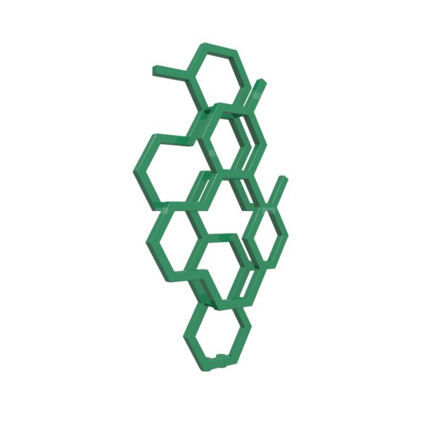 Grzejnik drabinkowy TERMA HEX, podłączenie ZX, wym. 821 x 486 mm, kolor zielony ostrzegawczy RAL6024, moc 248W