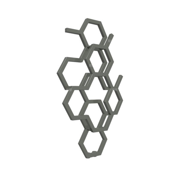 Grzejnik drabinkowy TERMA HEX, podłączenie ZX, wym. 821 x 486 mm, kolor szary zielony RAL7009, moc 248W