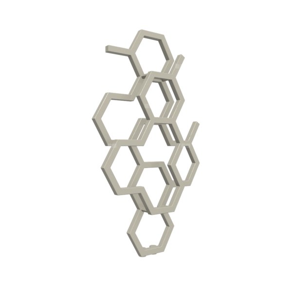 Grzejnik drabinkowy TERMA HEX, podłączenie ZX, wym. 821 x 486 mm, kolor szary beżowy RAL7032, moc 248W