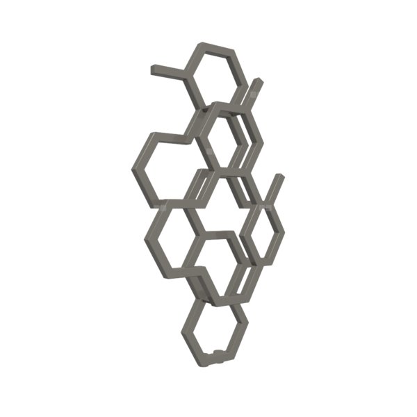 Grzejnik drabinkowy TERMA HEX, podłączenie ZX, wym. 821 x 486 mm, kolor szary kwarcytowy RAL7039, moc 248W