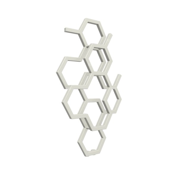 Grzejnik drabinkowy TERMA HEX, podłączenie ZX, wym. 821 x 486 mm, kolor biało-szary RAL9002, moc 248W