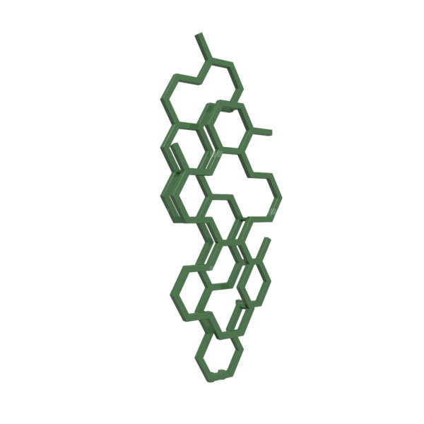 Grzejnik drabinkowy TERMA HEX, podłączenie ZX, wym. 1220 x 486 mm, kolor zielony szmaragdowy RAL6001, moc 346W