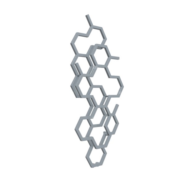 Grzejnik drabinkowy TERMA HEX, podłączenie ZX, wym. 1220 x 486 mm, kolor szary stalowy RAL7001, moc 346W
