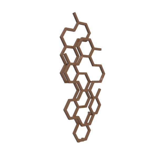 Grzejnik drabinkowy TERMA HEX, podłączenie ZX, wym. 1220 x 486 mm, kolor brązowy oliwkowy RAL8008, moc 346W