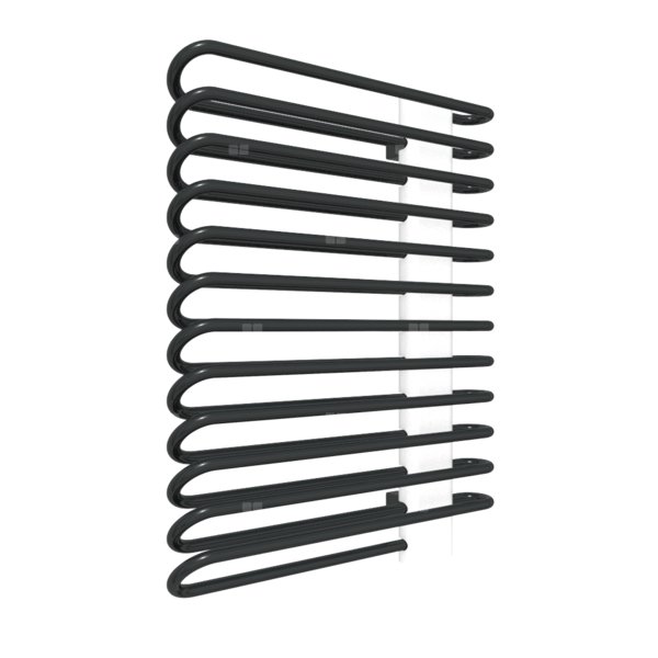 Grzejnik drabinkowy TERMA MICHELLE, podłączenie YL, wym. 780 x 600 mm, kolor czarny jak kruk mat RAL9005, moc 533W