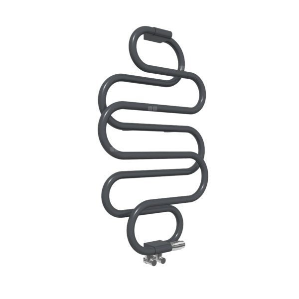 Grzejnik drabinkowy TERMA PERŁA, podłączenie ZX, wym. 960 x 600 mm, kolor metaliczna czerń, moc 371W