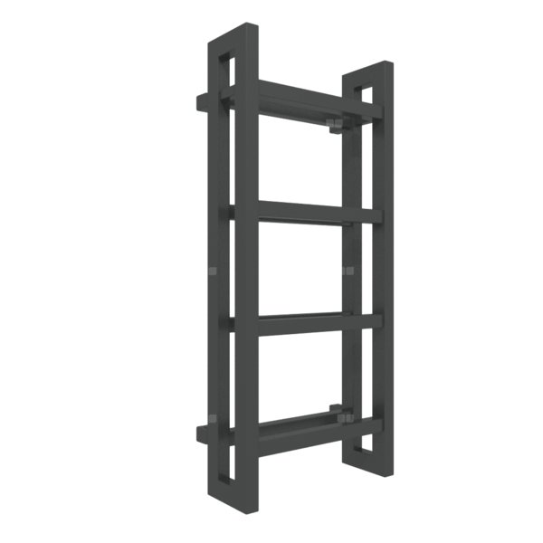 Grzejnik elektryczny TERMA STAND E 400 x 920 mm, kolor czarny jak kruk RAL9005, moc 400 W, podłączenie E1, kabel spiralny z wtyczką czarny