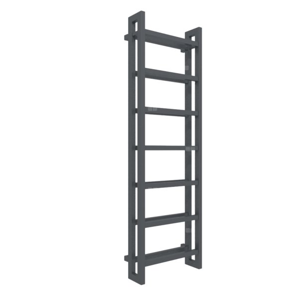 Grzejnik elektryczny TERMA STAND E 500 x 1610 mm, kolor nowoczesna szarość, moc 800 W, podłączenie E8, kabel spiralny z wtyczką czarny