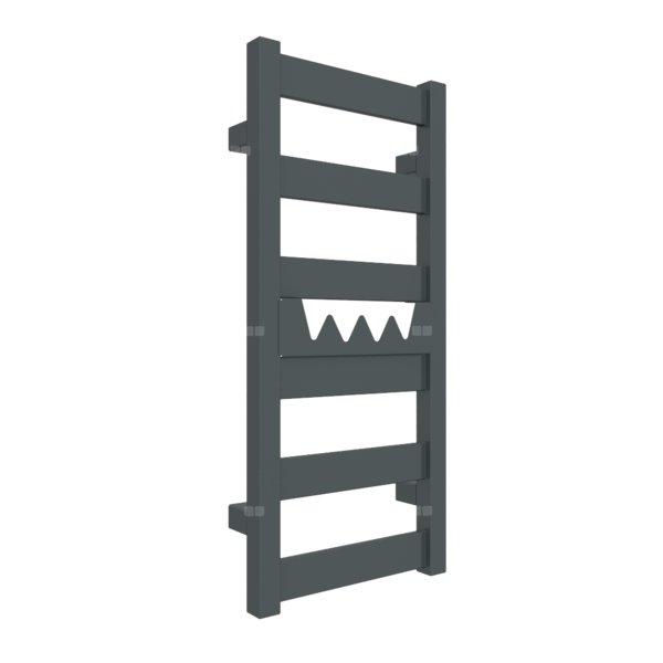 Grzejnik elektryczny TERMA VIVO 300 x 670 mm, kolor czarny anodowy, moc 200 W, podłączenie E1, kabel spiralny z wtyczką czarny