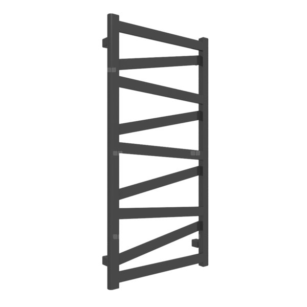 Grzejnik elektryczny TERMA VIPERA 500 x 990 mm, kolor heban, moc 400 W, podłączenie E8, kabel prosty bez wtyczki z maskownicą czarny