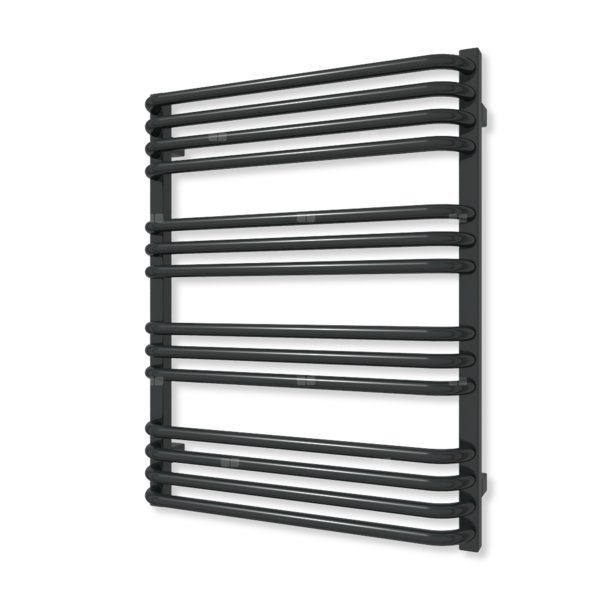 Grzejnik drabinkowy TERMA ALEX, podłączenie Z8, wym. 760 x 600 mm, kolor czarny jak kruk mat RAL9005 (farba), moc 481W