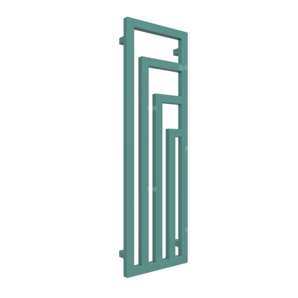 Grzejnik dekoracyjny TERMA ANGUS V, moc  421W, 1140x360 mm, miętowy turkusowy RAL6033 (farba), podłączenie: sx
