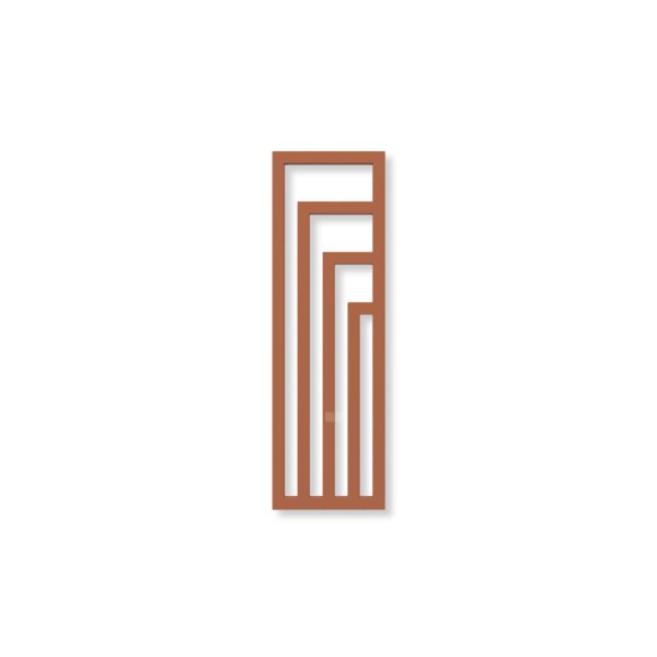 Grzejnik dekoracyjny TERMA ANGUS V, moc  421W, 1140x360 mm, jasna miedź (farba), podłączenie: zx