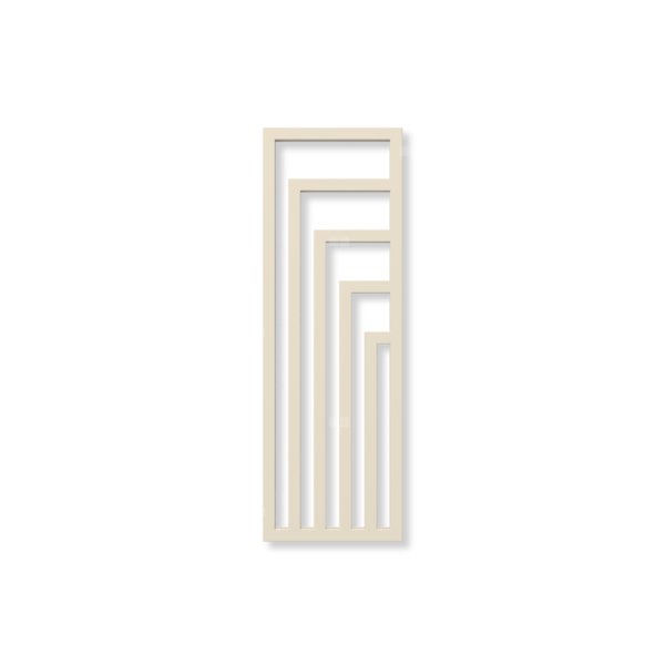 Grzejnik dekoracyjny TERMA ANGUS V, moc  557W, 1300x440 mm, musujący krem (farba), podłączenie: yp