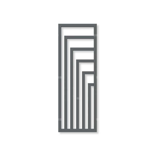 Grzejnik dekoracyjny TERMA ANGUS V, moc  711W, 1460x520 mm, szary łupek RAL7015 (farba), podłączenie: yp