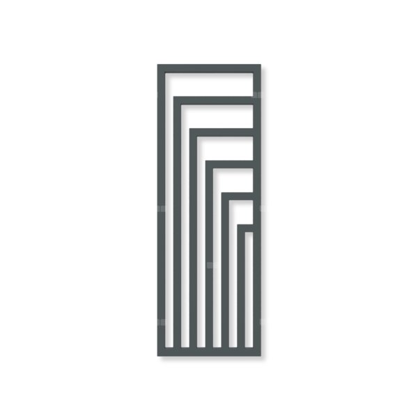 Grzejnik dekoracyjny TERMA ANGUS V, moc  711W, 1460x520 mm, czarny anodowy (farba), podłączenie: sx