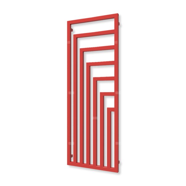 Grzejnik dekoracyjny TERMA ANGUS V, moc  905W, 1620x600 mm, żywa czerwień soft (farba), podłączenie: zx