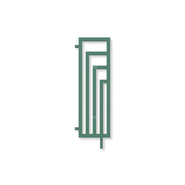 Grzejnik dekoracyjny TERMA ANGUS DW, moc  421W, 1140x360 mm, zielony patynowy RAL6000 (farba), podłączenie: sx