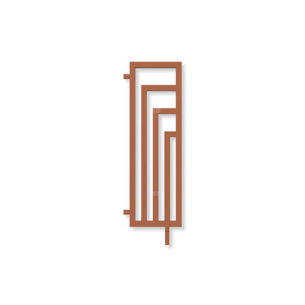 Grzejnik dekoracyjny TERMA ANGUS DW, moc  421W, 1140x360 mm, jasna miedź (farba), podłączenie: zx