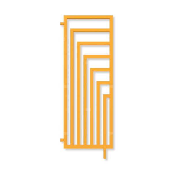 Grzejnik dekoracyjny TERMA ANGUS DW, moc  905W, 1620x600 mm, żółty sygnałowy RAL1003 (farba), podłączenie: zx