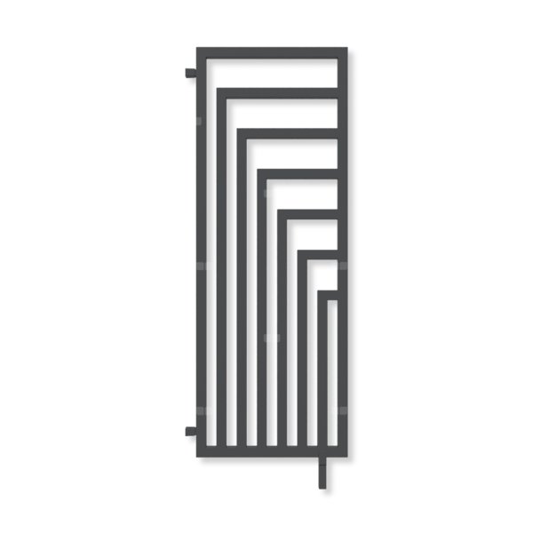 Grzejnik dekoracyjny TERMA ANGUS DW, moc  905W, 1620x600 mm, szary czarny RAL7021 (farba), podłączenie: zx