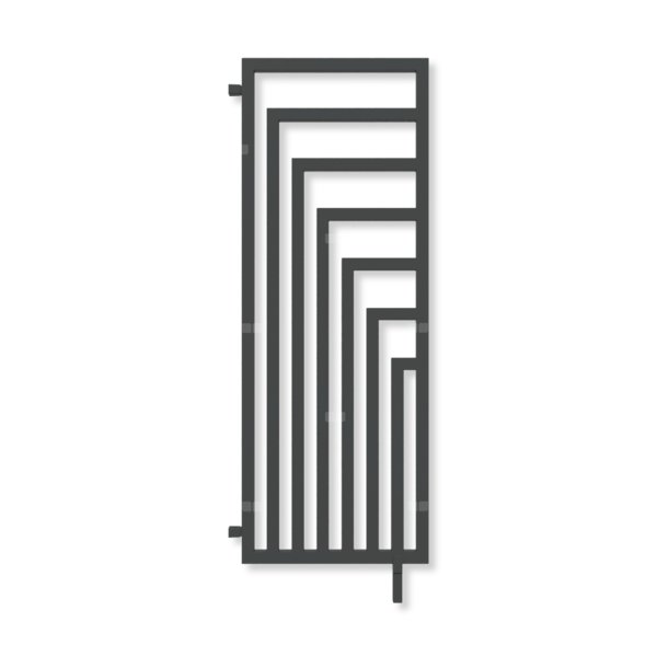 Grzejnik dekoracyjny TERMA ANGUS DW, moc  905W, 1620x600 mm, czarny jak kruk soft (farba), podłączenie: sx