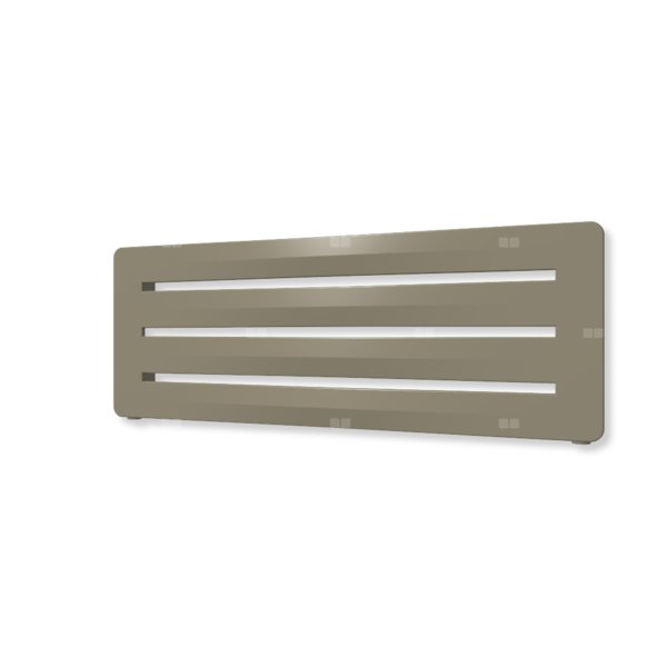 Grzejnik dekoracyjny TERMA AERO H, moc  290W, 320x900 mm, szary oliwkowy RAL7002 (farba), podłączenie: yp
