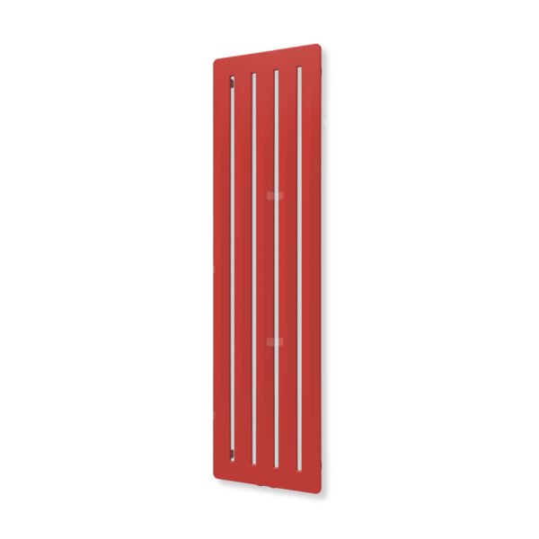Grzejnik dekoracyjny TERMA AERO V, moc  558W, 1500x410 mm, czerwony drogowy RAL3020 (farba), podłączenie: sx
