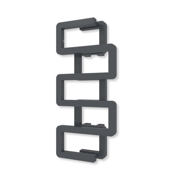 Grzejnik dekoracyjny TERMA BOOKIE, moc  258W, 650x300 mm, metaliczna czerń (farba), podłączenie: zx