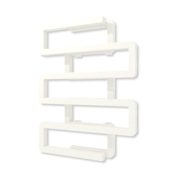 Grzejnik dekoracyjny TERMA BOOKIE, moc  375W, 650x500 mm, biały drogowy RAL9016 (farba), podłączenie: zx