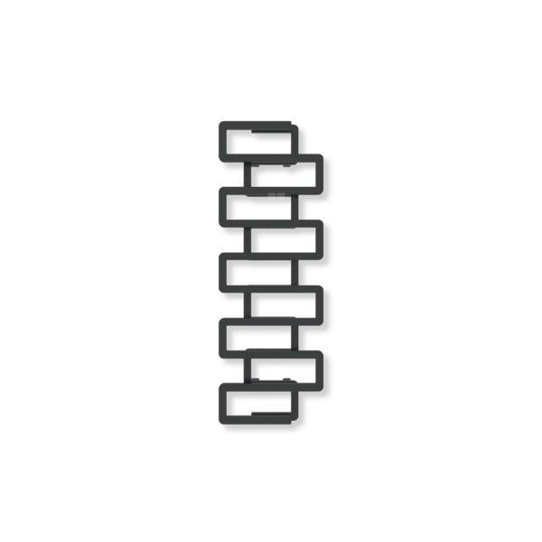 Grzejnik dekoracyjny TERMA BOOKIE, moc  524W, 1150x400 mm, czarny jak kruk mat RAL9005 (farba), podłączenie: zx