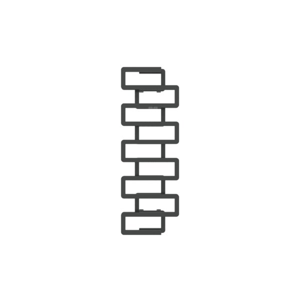 Grzejnik dekoracyjny TERMA BOOKIE, moc  524W, 1150x400 mm, czarny jak kruk soft (farba), podłączenie: zx