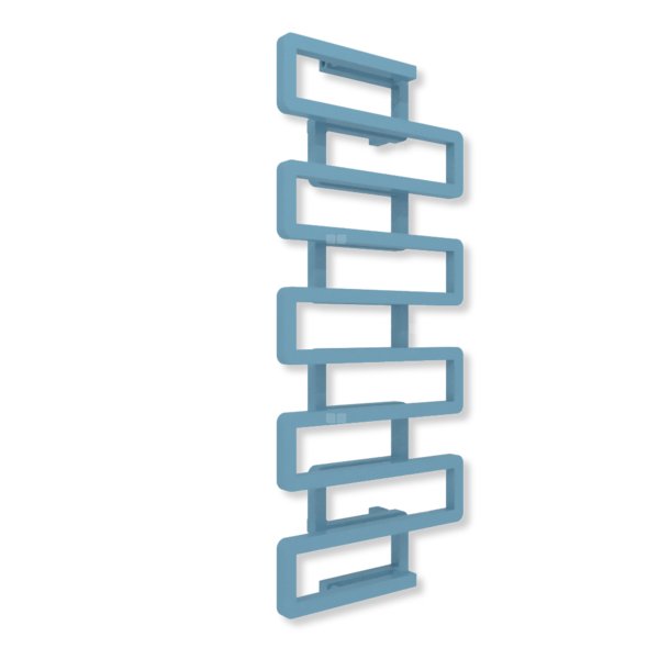 Grzejnik dekoracyjny TERMA BOOKIE, moc  619W, 1150x500 mm, niebieski pastelowy RAL5024 (farba), podłączenie: zx