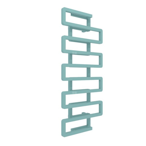 Grzejnik dekoracyjny TERMA BOOKIE, moc  619W, 1150x500 mm, turkusowy pastelowy RAL6034 (farba), podłączenie: zx