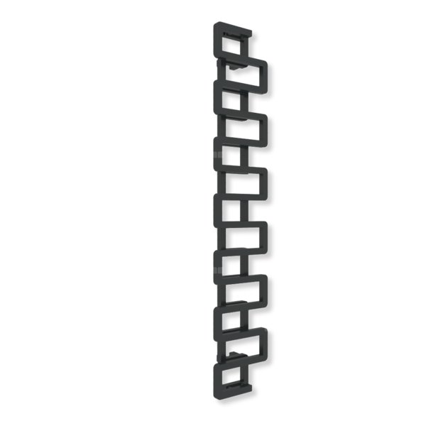 Grzejnik dekoracyjny TERMA BOOKIE, moc  595W, 1650x300 mm, czarny jak kruk mat RAL9005 (farba), podłączenie: zx