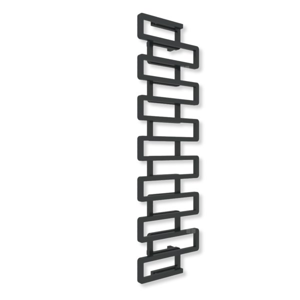 Grzejnik dekoracyjny TERMA BOOKIE, moc  873W, 1650x500 mm, czarny jak kruk mat RAL9005 (farba), podłączenie: zx