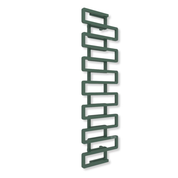 Grzejnik dekoracyjny TERMA BOOKIE, moc  873W, 1650x500 mm, zielony chlorofil (farba), podłączenie: zx