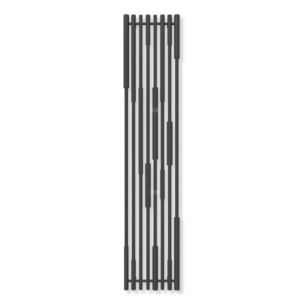 Grzejnik dekoracyjny TERMA CANE, moc  768W, 1900x390 mm, czarny sygnałowy RAL9004 (farba), podłączenie: y1
