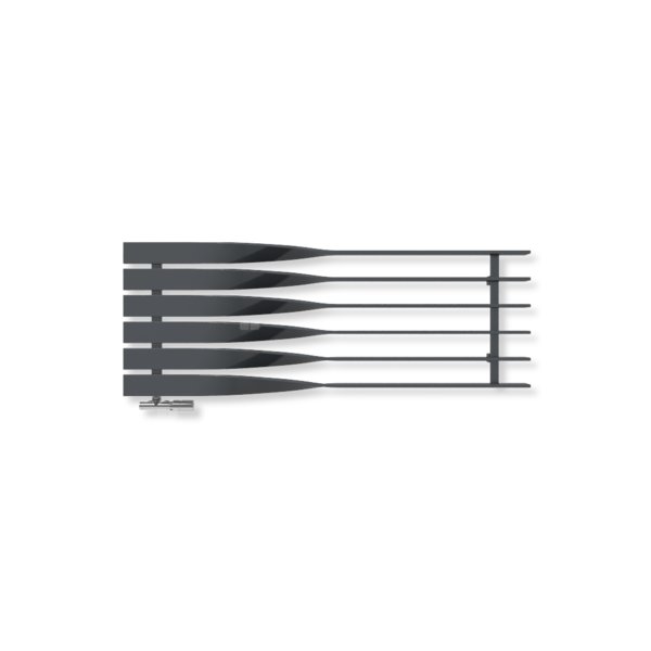 Grzejnik dekoracyjny TERMA CYKLON H, moc  597W, 490x1300 mm, metaliczna czerń (farba), podłączenie: o1