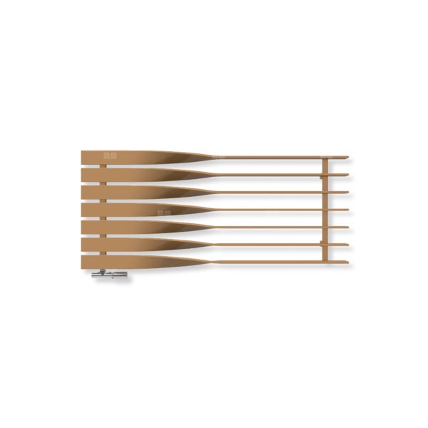 Grzejnik dekoracyjny TERMA CYKLON H, moc  697W, 580x1300 mm, irchowo-beżowy RAL1011 (farba), podłączenie: o1