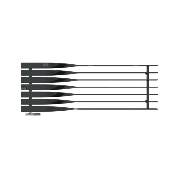 Grzejnik dekoracyjny TERMA CYKLON H, moc  821W, 580x1600 mm, czarny jak kruk mat RAL9005 (farba), podłączenie: o1