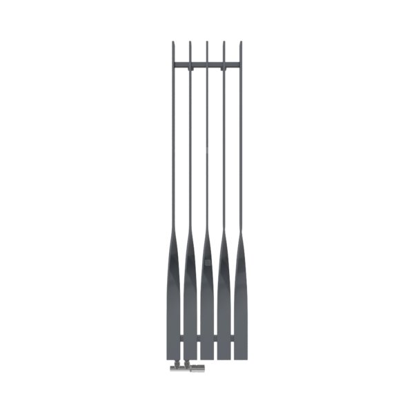 Grzejnik dekoracyjny TERMA CYKLON V, moc  704W, 1600x410 mm, szary żelazowy RAL7011 (farba), podłączenie: yp