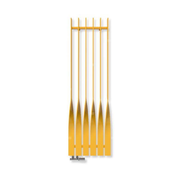 Grzejnik dekoracyjny TERMA CYKLON V, moc  845W, 1600x490 mm, żółty sygnałowy RAL1003 (farba), podłączenie: yp